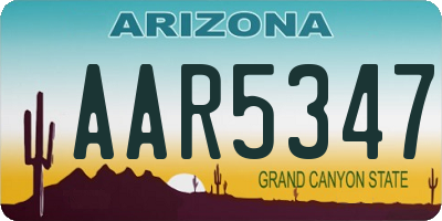 AZ license plate AAR5347