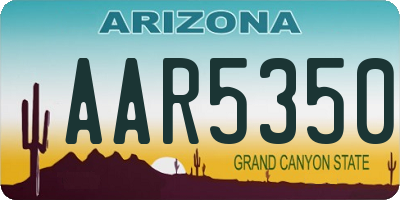 AZ license plate AAR5350