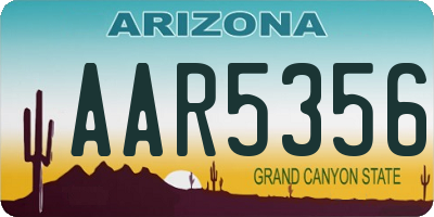 AZ license plate AAR5356