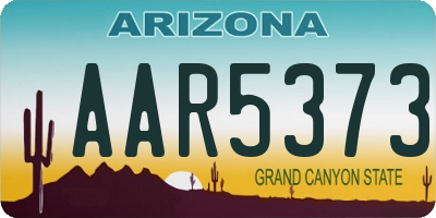 AZ license plate AAR5373
