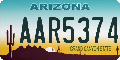 AZ license plate AAR5374