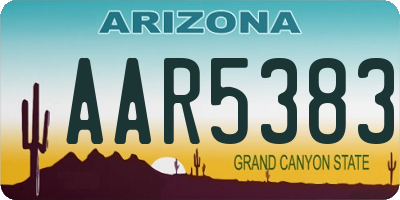 AZ license plate AAR5383