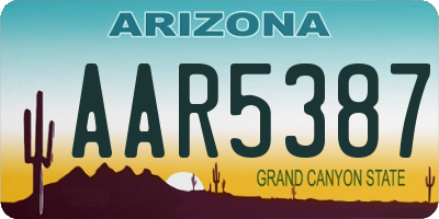 AZ license plate AAR5387