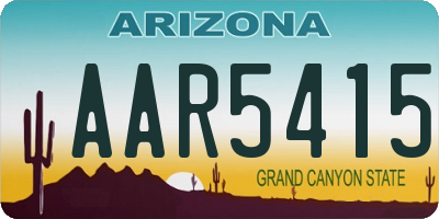 AZ license plate AAR5415