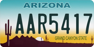 AZ license plate AAR5417