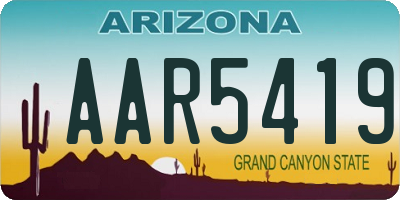 AZ license plate AAR5419