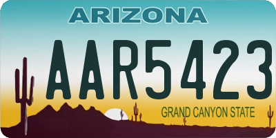 AZ license plate AAR5423