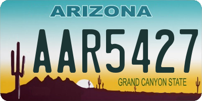 AZ license plate AAR5427