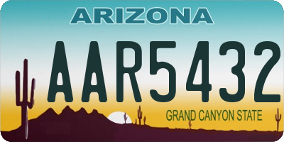AZ license plate AAR5432