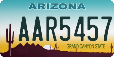 AZ license plate AAR5457