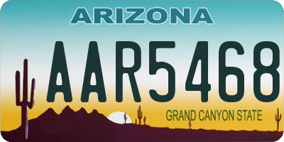 AZ license plate AAR5468