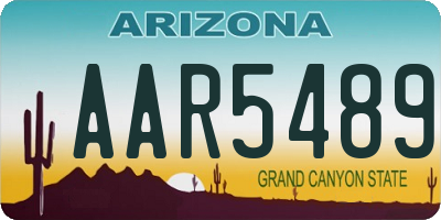 AZ license plate AAR5489