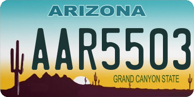 AZ license plate AAR5503