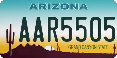AZ license plate AAR5505