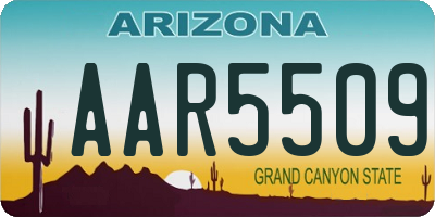 AZ license plate AAR5509