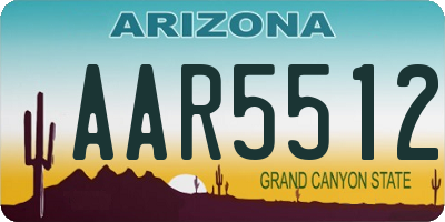 AZ license plate AAR5512