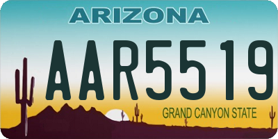 AZ license plate AAR5519