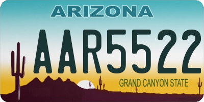 AZ license plate AAR5522