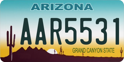 AZ license plate AAR5531