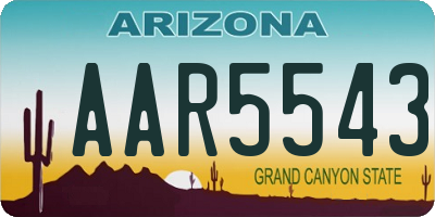 AZ license plate AAR5543