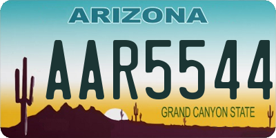 AZ license plate AAR5544