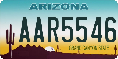 AZ license plate AAR5546
