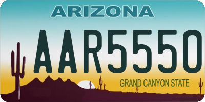 AZ license plate AAR5550