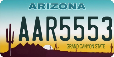 AZ license plate AAR5553