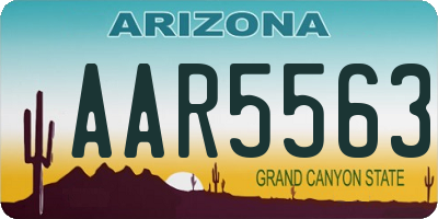 AZ license plate AAR5563