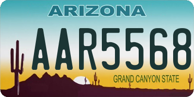 AZ license plate AAR5568