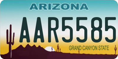 AZ license plate AAR5585