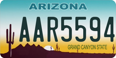 AZ license plate AAR5594