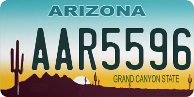 AZ license plate AAR5596