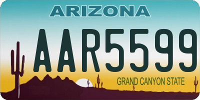 AZ license plate AAR5599