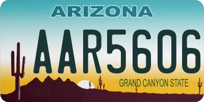 AZ license plate AAR5606