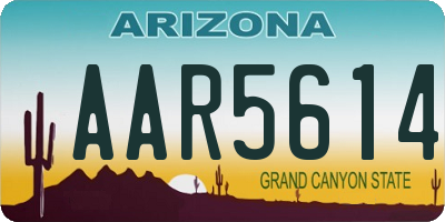 AZ license plate AAR5614