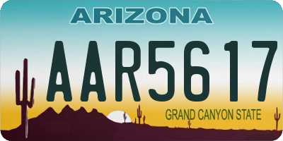 AZ license plate AAR5617