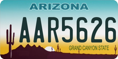 AZ license plate AAR5626