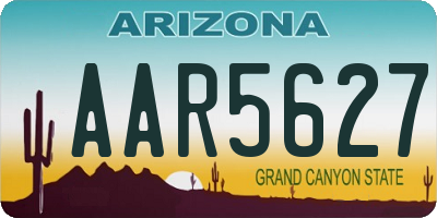 AZ license plate AAR5627