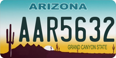 AZ license plate AAR5632