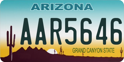 AZ license plate AAR5646