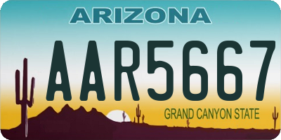 AZ license plate AAR5667