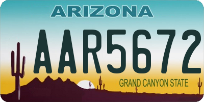 AZ license plate AAR5672