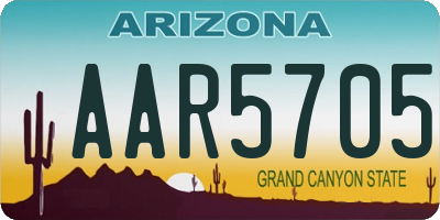 AZ license plate AAR5705
