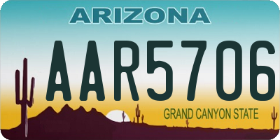 AZ license plate AAR5706