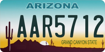 AZ license plate AAR5712