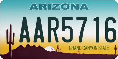 AZ license plate AAR5716