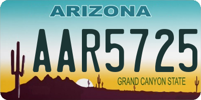 AZ license plate AAR5725