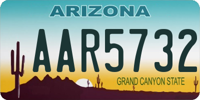 AZ license plate AAR5732