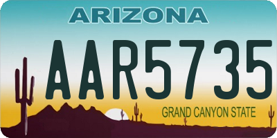 AZ license plate AAR5735